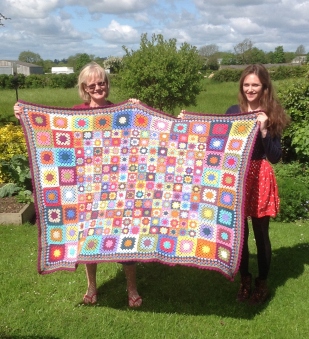Me and Becky with the finished blanket